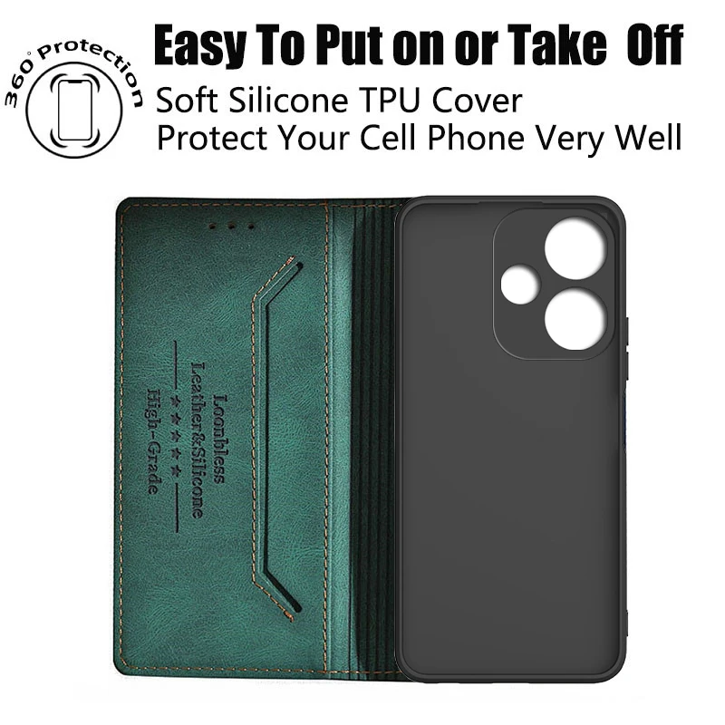 Custodia Oneplus 9 Pro Flip In Pelle Magnetica – Cover A Libro Con Portafoglio, 3 Slot Carte, Supporto Stand, Interno TPU - 2