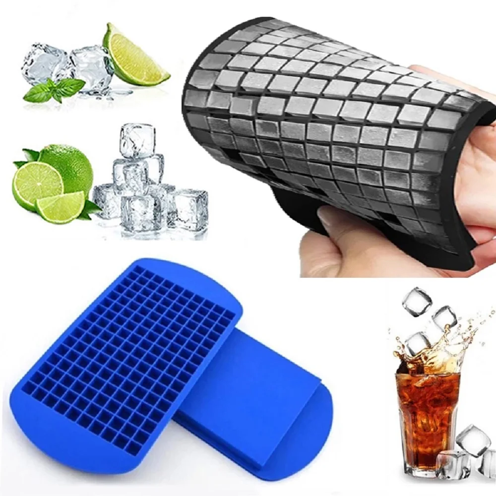 

Mini Square Ice Cubes Tray Thicken Soft Silicone 160 Grids Ice Maker Mold Home Refrigerator 1cm Ice Cube Bar Kitchen Accessories