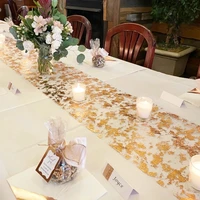 Sparkle Metallic Gold Table Runner Gold/Silver Sequin Glitter Metallic Foil Mesh Roll Party Wedding Birthday Table Decoration 6
