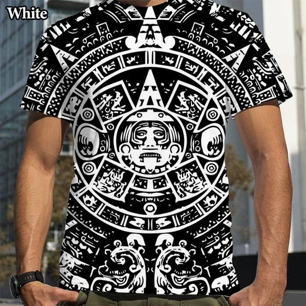 

Aztec Calendar 3D Printed T Shirt Mens Fashion Personality Short Sleeve T Shirt