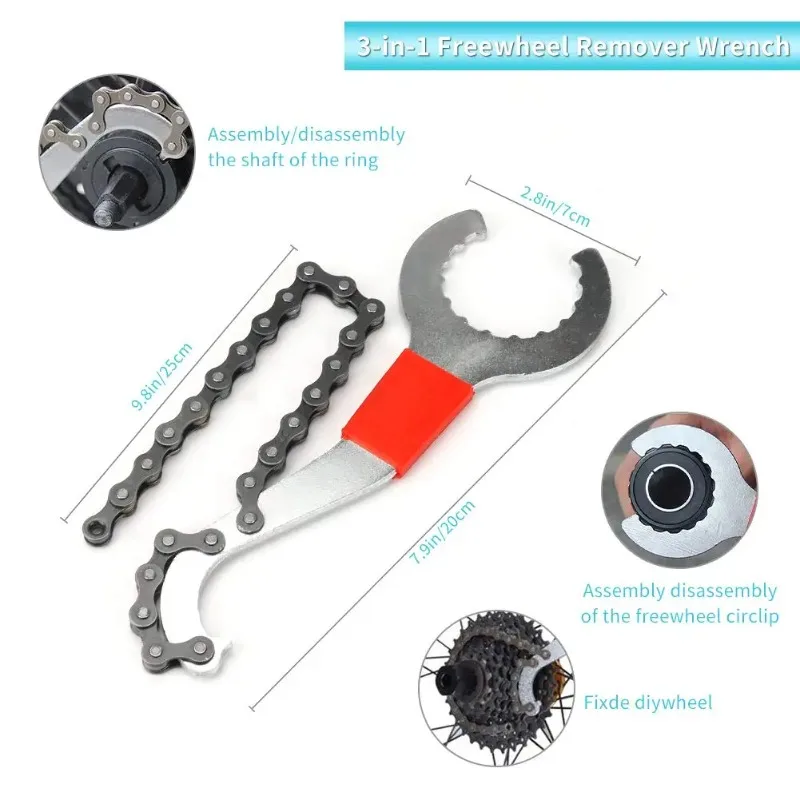 자전거 수리 도구 키트 체인 브레이커 플라이휠 리무버 크랭크 풀러 커터 사이클링 렌치 MTB 로드 바이크 유지보수 액세서리
