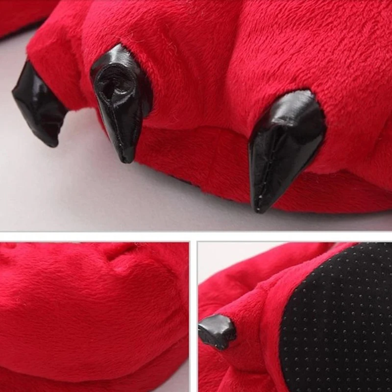 Winter Warm Soft Indoor Floor Slippers Women Men Shoes Paw Funny Animal Christmas Monster Dinosaur Claw Plush Home linen slippers,women slippers,lightweight slippers,cotton slippers,platform slippers,flat slippers,disposable slippers,warm slippers