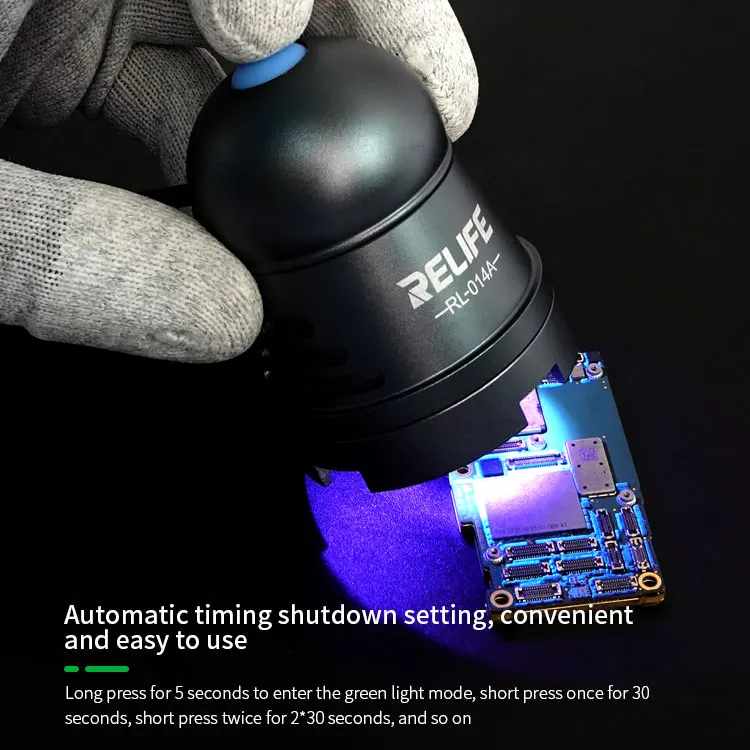 S2b9e59369c6044928ae49c52a4732d65m New Package RELIFE RL-014A USB UV Glue Curing Lamp Portable Mobile Phone Repair Tool Smartphone Green Oil Heater Lamp