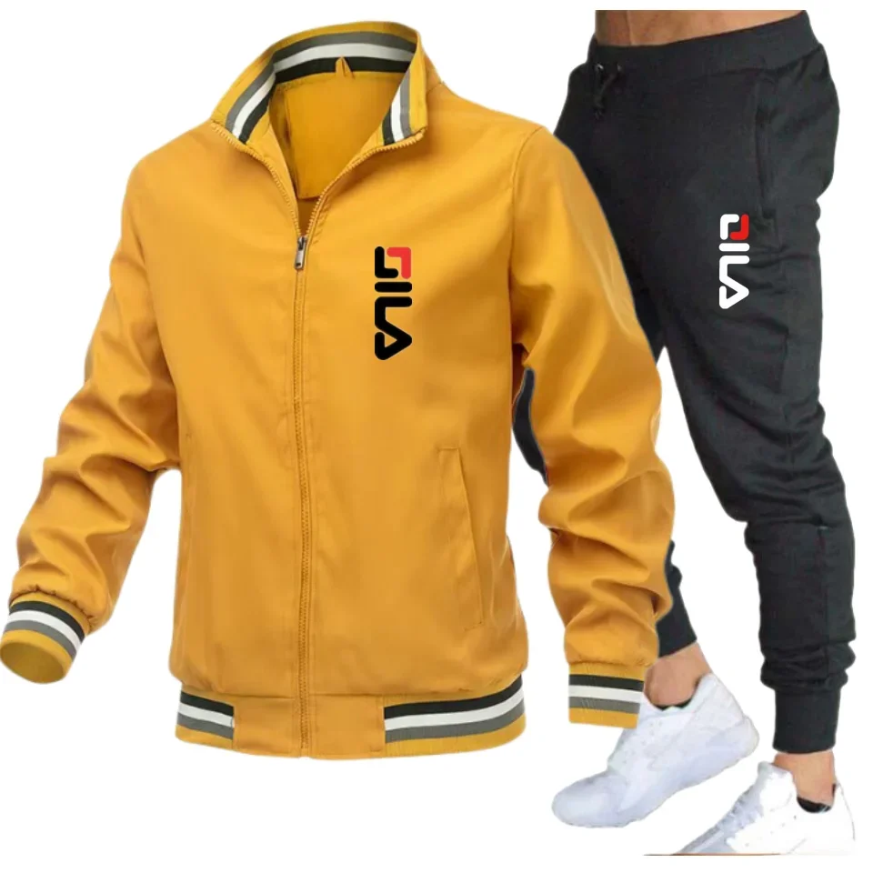 

2024 Men's Winter Sports Suit Slim Fit Brand Sportswear Cardigan Long Sleeve High Quality Running 2 Piece Set Jacket+Sweatpants