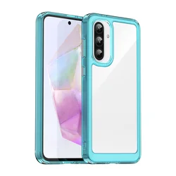Vibrant Transparent TPU Protective Case - Clear and Colorful Cover for Galaxy A57 (Green)