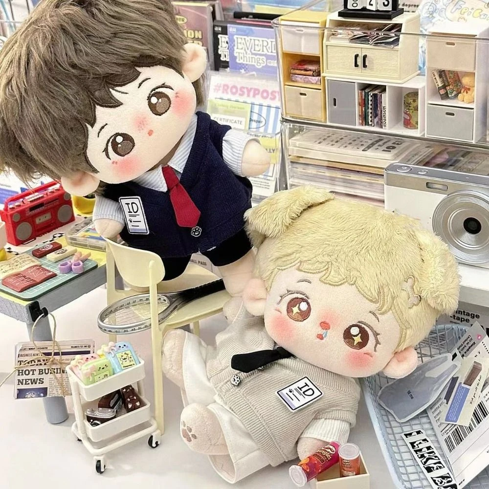 Camisole Skirt Preppy Cotton ‘s Clothes Plaid Tulip Idol Clothes Academic Style Pearl 20cm Cotton Outfit Playing House