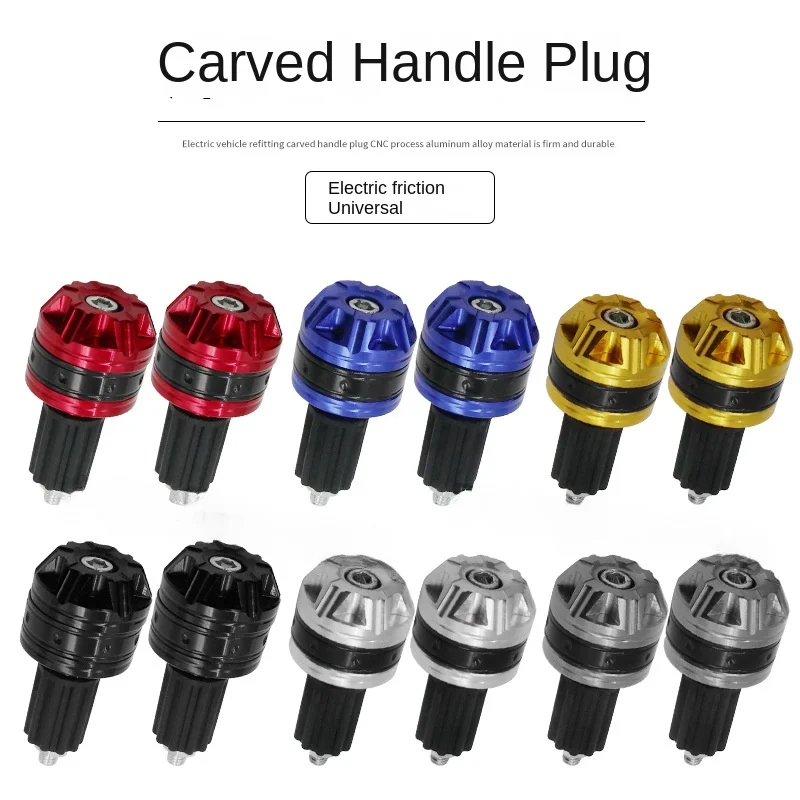 2PCS New Motorcycle Handle Bar Ends Grips Universal for 7/8" 22mm Aluminum Alloy Motorcycle CNC Metal Handlebar Plug Slider