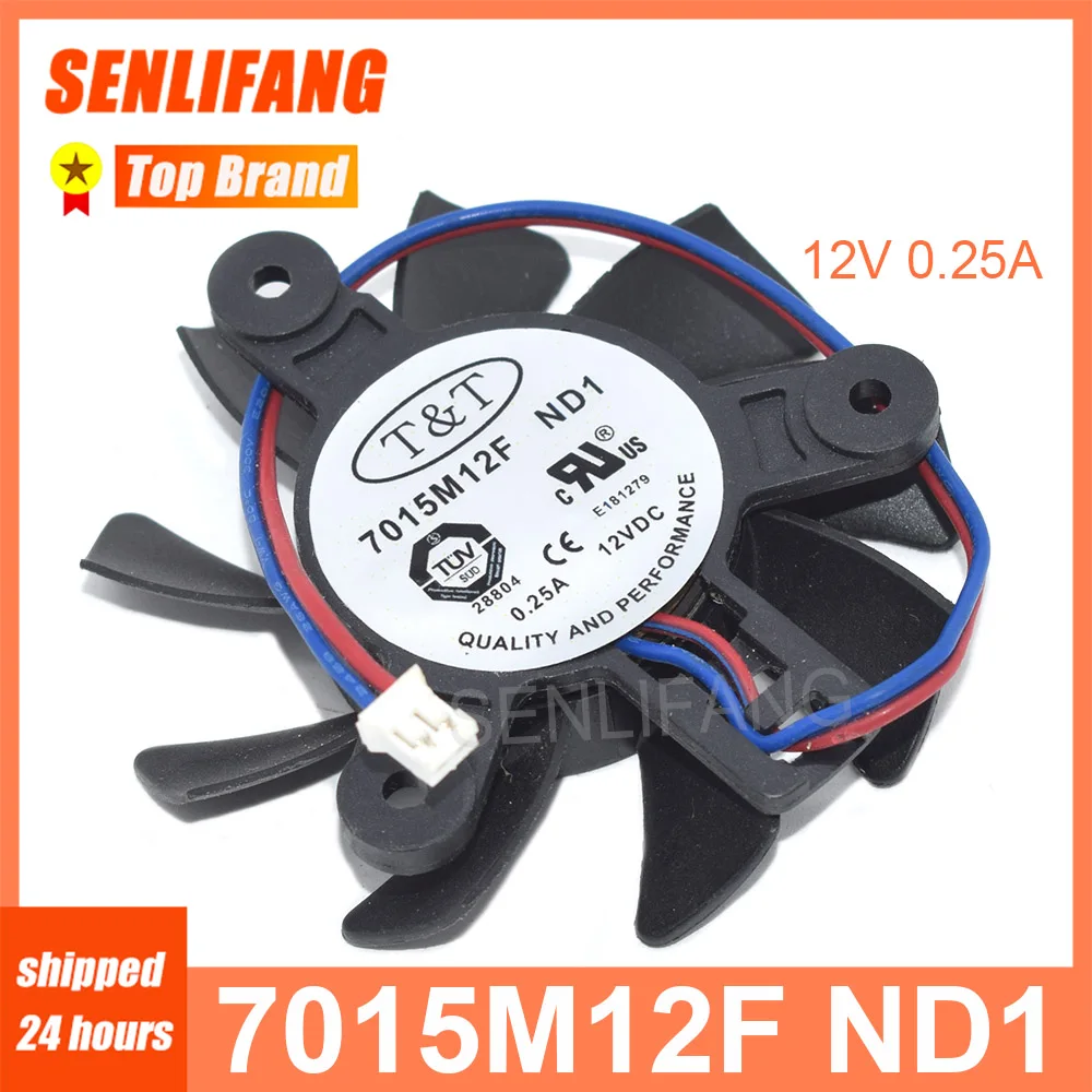 New DC12V 0.25A 2Wire 2Pin 7015M12F ND1 65mm Hole 47*47*47mm Graphics Video Card VGA Cooling Fan