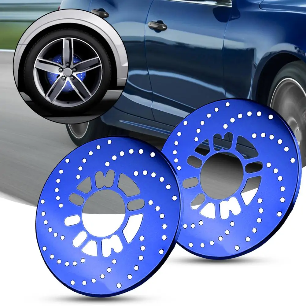 Car Brake Caliper Covers 2Pcs Disc Brake Rotor Hollow-out Decorative Bright-colored Brake Cover Exterior Accessories
