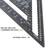 12 inch Speed Square Metric Triangle Ruler Aluminum Alloy Measuring Ruler Woodworking Angle Protractor Building Framing Tools 1