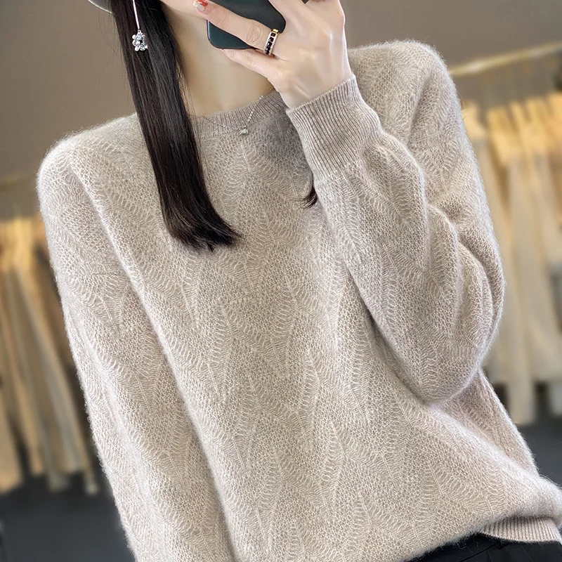 2024 New Autumn and Winter Cashmere Sweater Women O-Neck Pullover Sweater Warm Loose Cashmere Sweater Women 6