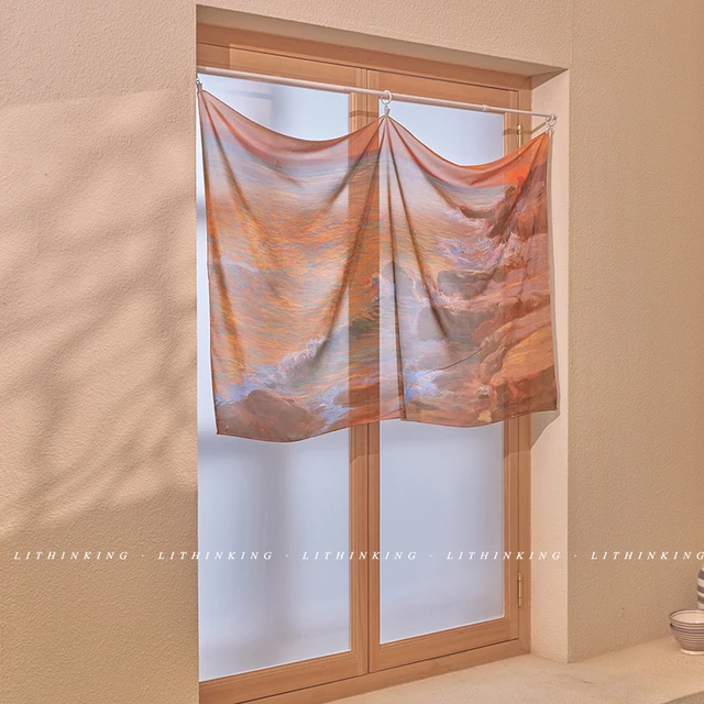 Fali Függő Takaró Esztétikai Szoba Dekorációhoz Kollégiumi Kocsmákkal Kársadás Gobelin Rózsaszín Táj Háttérszövet - Image 3