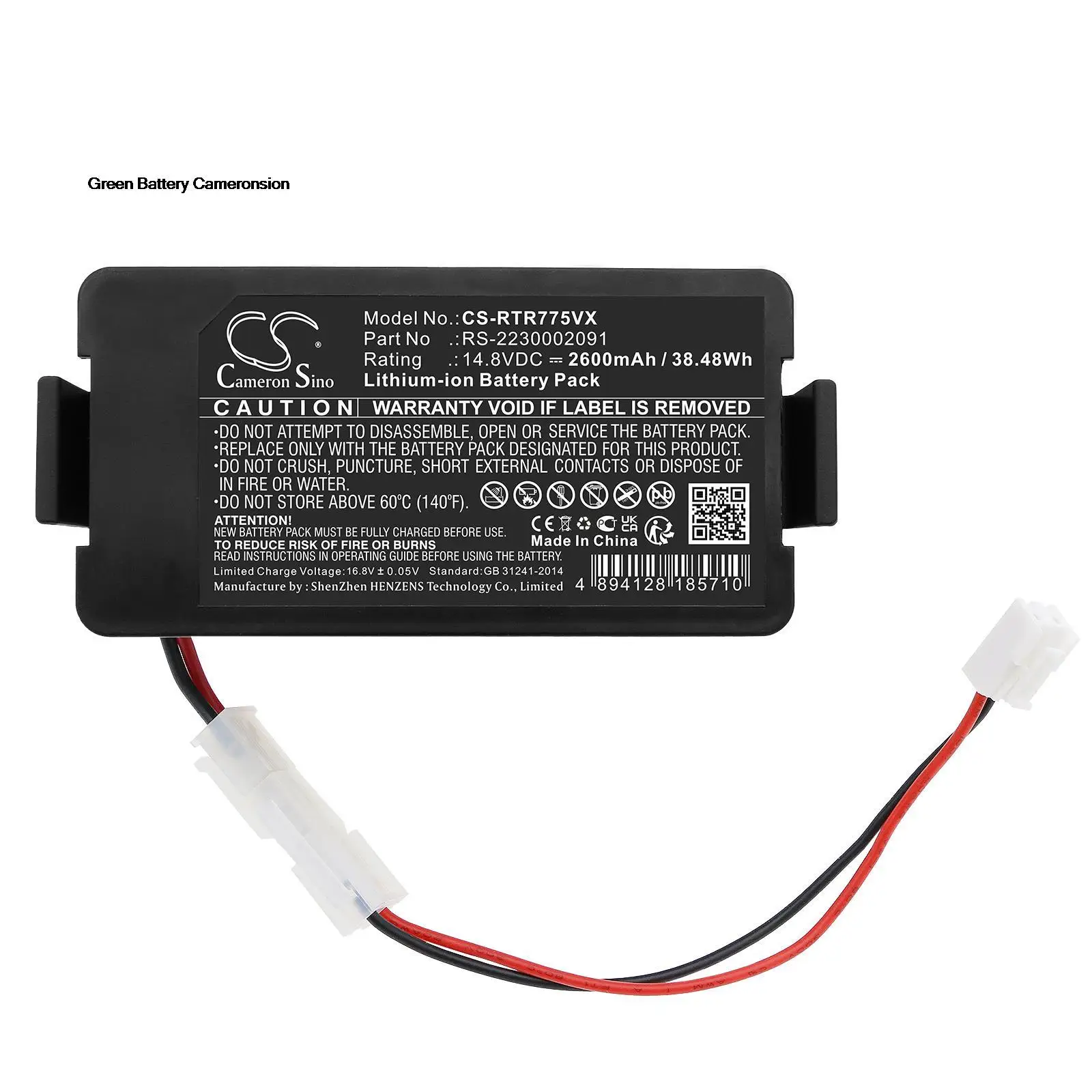 

CameronSino GreenBattery 2600mAh Battery for Rowenta RR7,RR 7747 WH 4Q0,RR 7755 WH 4Q0,RS-2230002091,Tefal RG 7765 WH, RG7765WH,