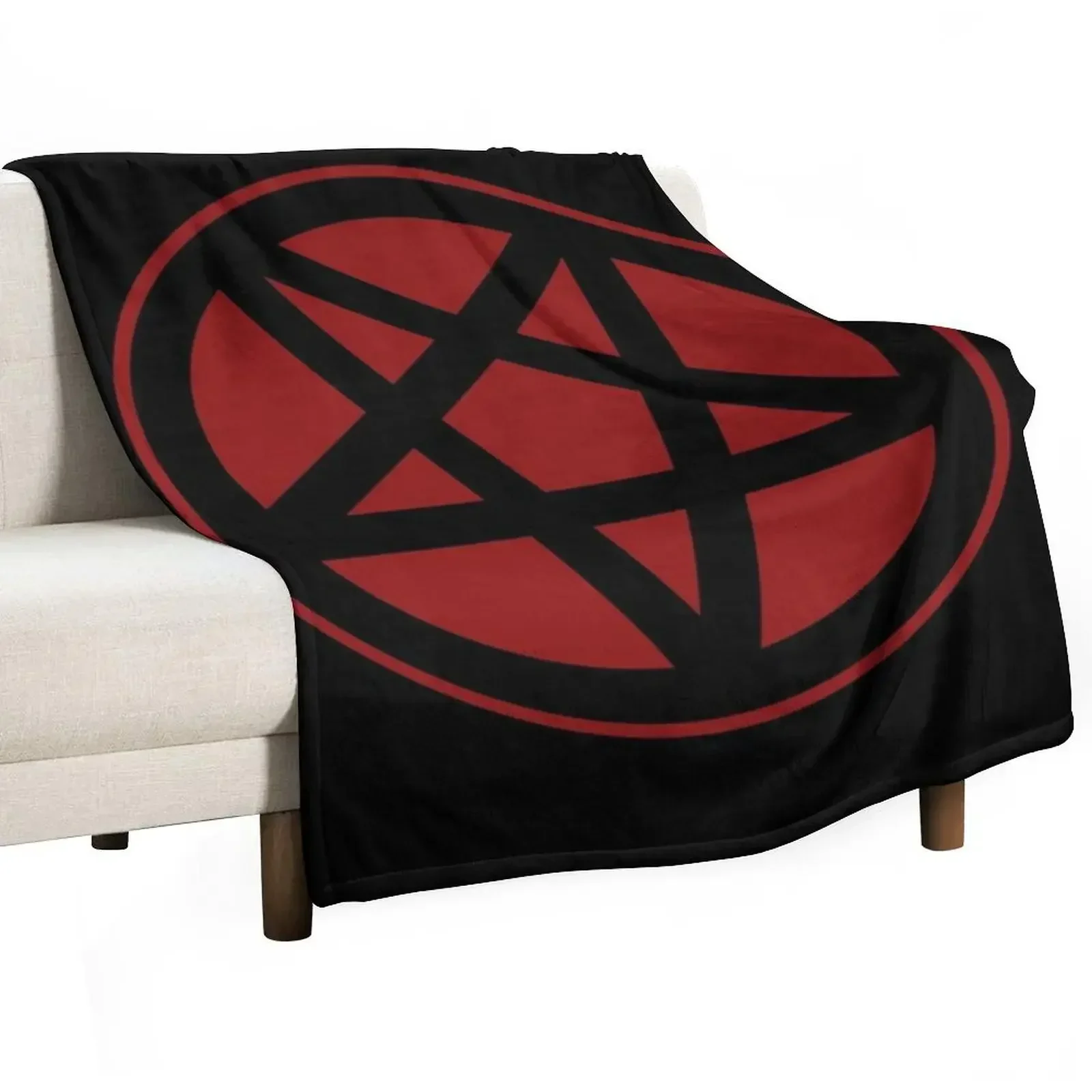 

Inverted Pentagram Dark Red Satanic Throw Blanket Nap Bed covers manga Blankets