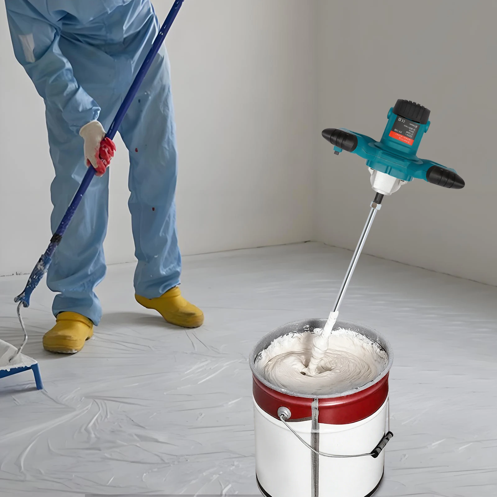 Handgeführter Elektrischer Mixer Betonmischer 2100W Mörtelmischer 6-Stufen-Einstellung Zement-Rührwerk Mischmaschine – Detail 10