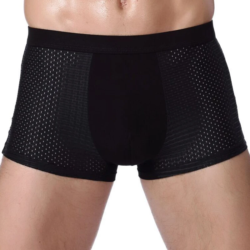 2Pcs/Lot Men's Summer Mesh Underpants Underwear Boxershorts Breathable Hombre Hole Large Size Sexy Male Shorts Lingerie Panties