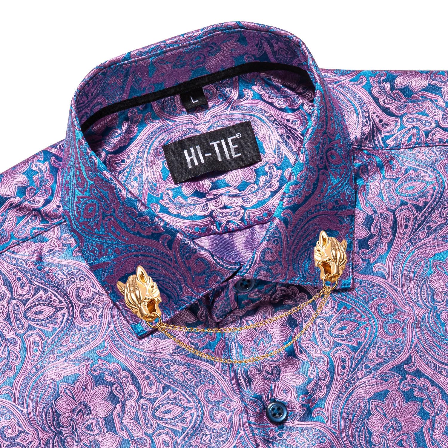 Elegant Purple Men Silk Shirt Spring Autumn Paisley Long Sleeve Slim Fit Woven Shirt For Male Formal Party Gifts Designer Hi-Tie simple solid color woven belt fashion men s versatile waist cover business casual youth needle button jeans designer belt a3157