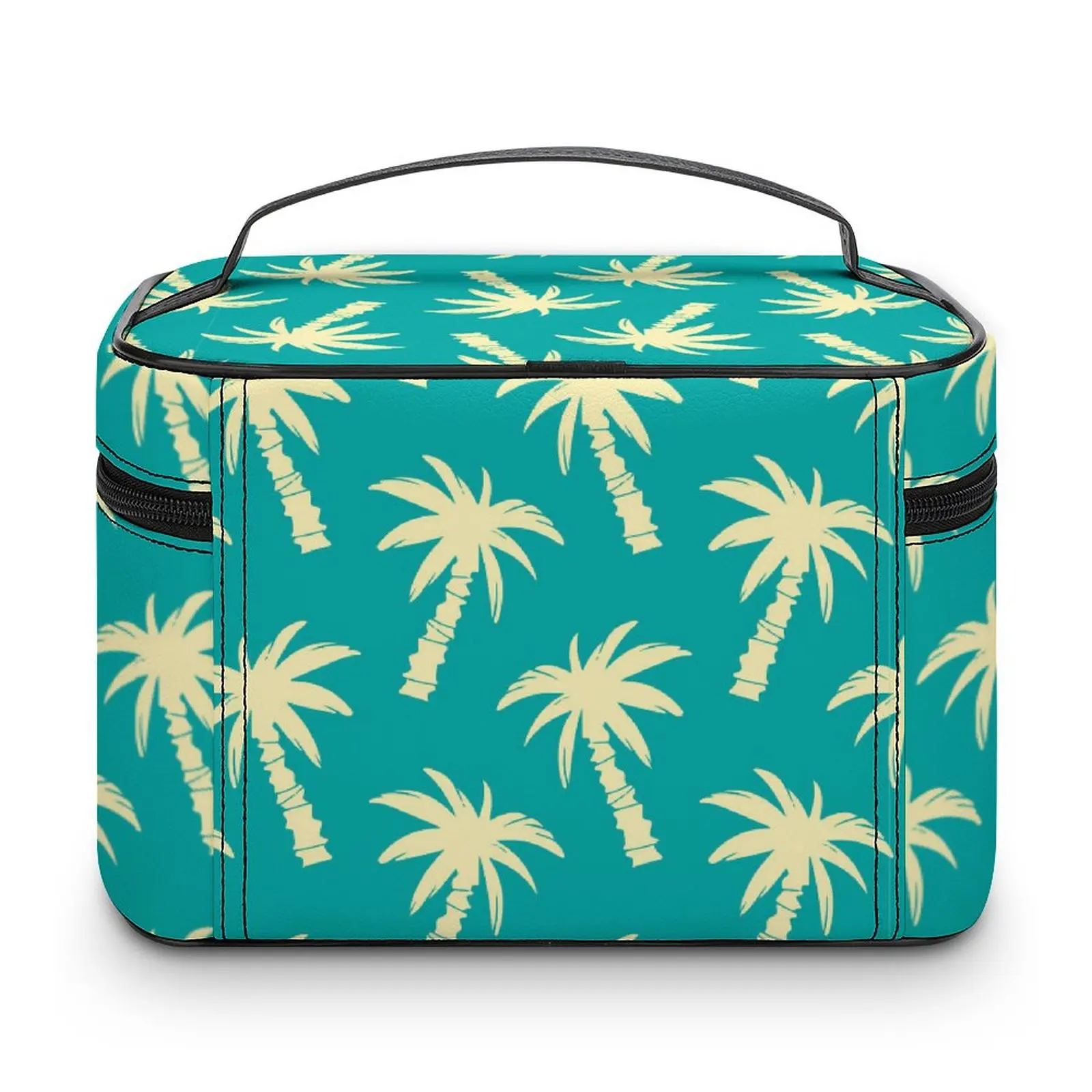 Customized Pattern Makeup Bag Coconut Tree Pattern Makeup Bag Women Multifunction Cosmetic Bag Toiletries Organizer Storage Bag