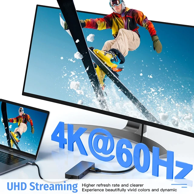 Концентратор FORIDA USB C 3.2 с 4K при 60 Гц HDMI на Type C PD Зарядная док-станция 10 Гбит/с для ноутбука MacBook Air Dell HP Samsung 4