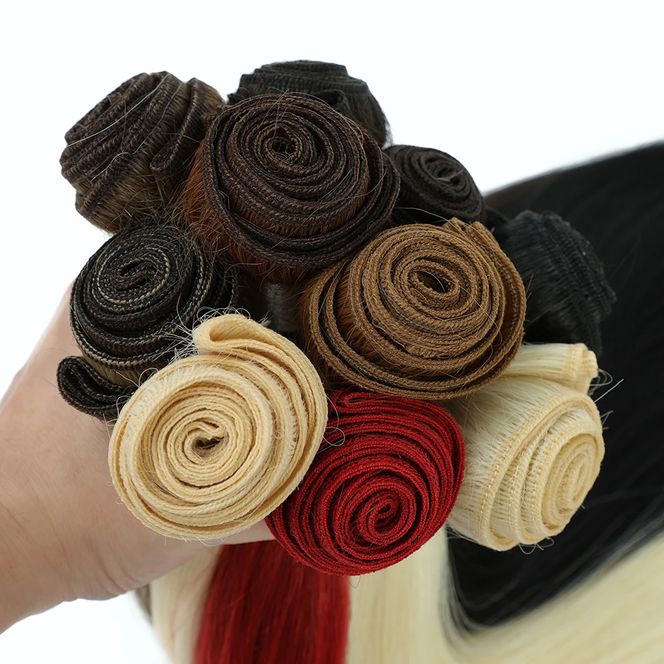 Pacotes de tecelagem de cabelo comprido sintético para mulheres, ombre, vermelho, marrom, fibra de alta temperatura, extensões, 613 pacotes