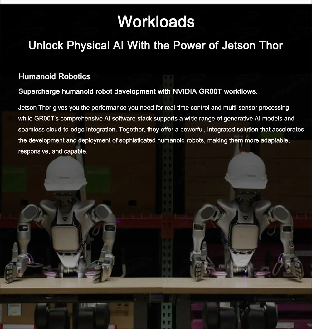 NVIDIA Jetson AGX Thor Developer Kit 2070 TFLOPS AI Performance 128GB LPDDR5X A
