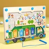 Baby Wood Color Number Cognition Board Walking Bead Magnetic Pen Maze Sorting Puzzle Early Education Toys for Children Gifts 5