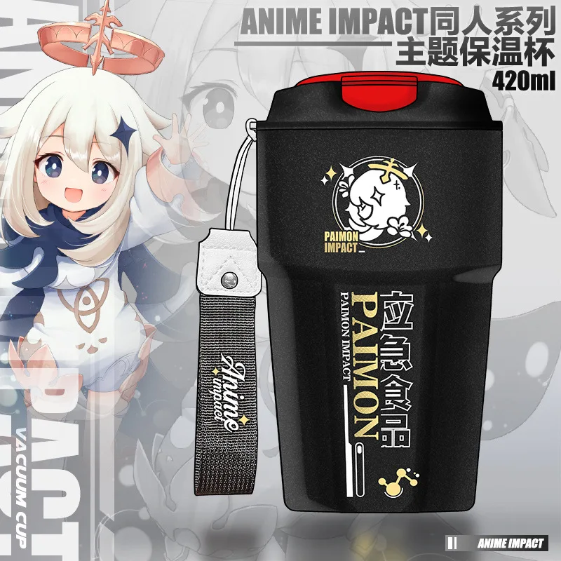 

420ml Anime Game Genshin Impact Nahida Hu Tao Paimon Yae Miko Tartaglia Stainless Steel Vacuum Flask Cup Anime Thermos Bottle