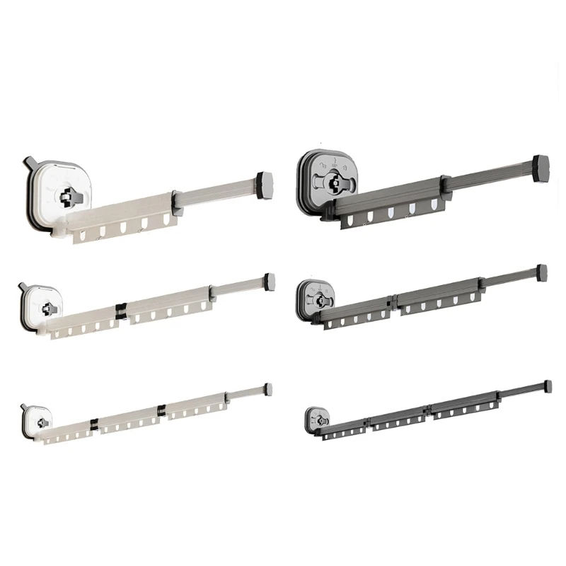 

Retractable Clothes Drying Rack with Suction Cup Aluminum Laundry Stand Space saving and Foldable Clothes Hanger