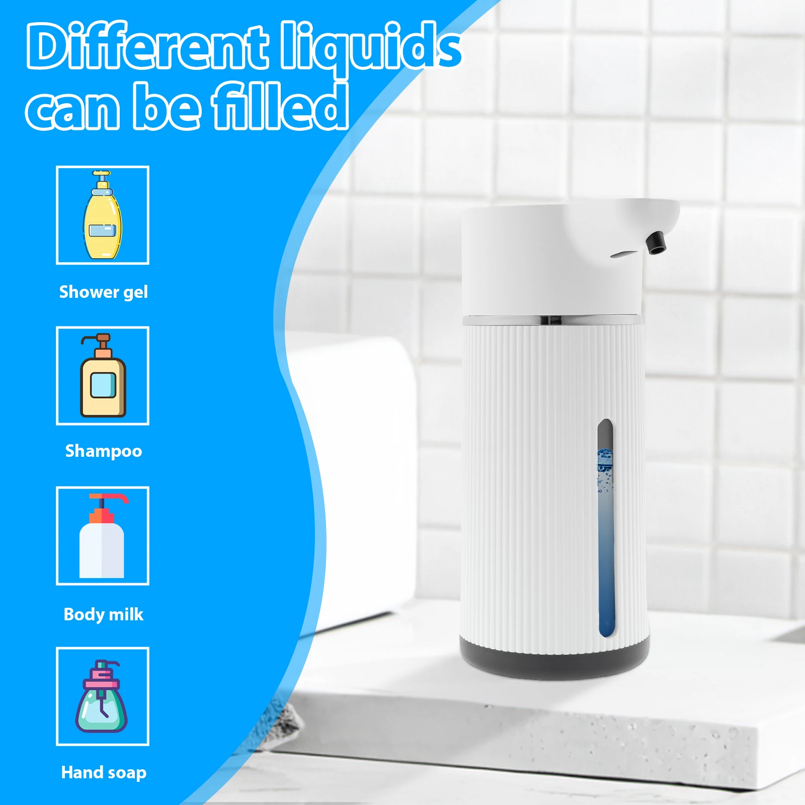 Automatic Wall Mounted Soap Dispenser with 4 Level Adjustment
