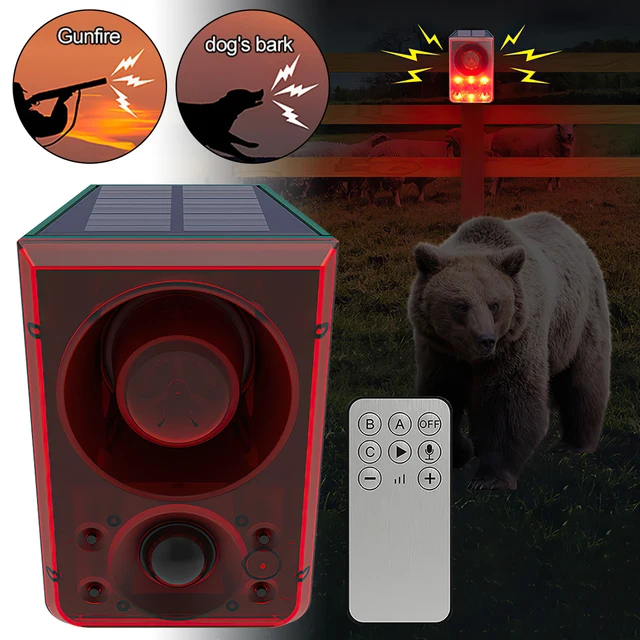 Solar Powered Infrared Motion Sensor Detector Animal Repeller Alarm Light Waterproof Outdoor Security Alarm Repellent System 1