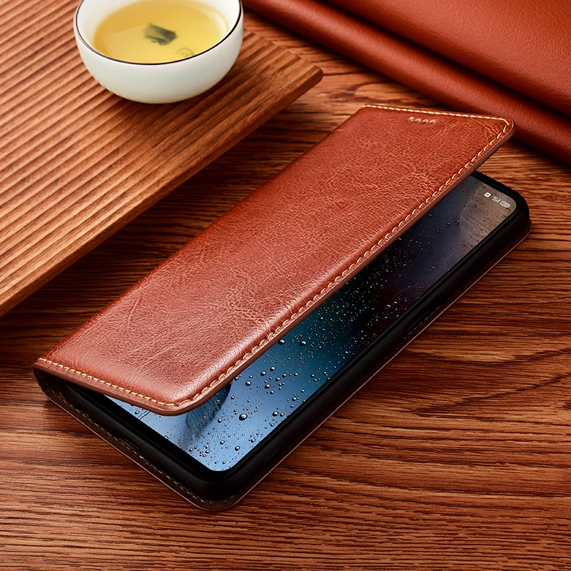 Phone Case For Samsung Galaxy A12 A22 A32 A42 A52 A72 A82 A21 A31 A41 A51 A71 A81 A91 Crazy Horse Genuine Leather Flip Cover 4