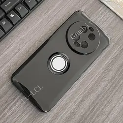 Durable Smartphone TPU Soft Silicone Cover with Back Ring Holder Bracket for Armor 23 Ultra (Ring Case Black)