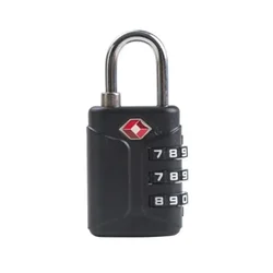 Secure 3-Digit Combination Travel Lock (A-Black)