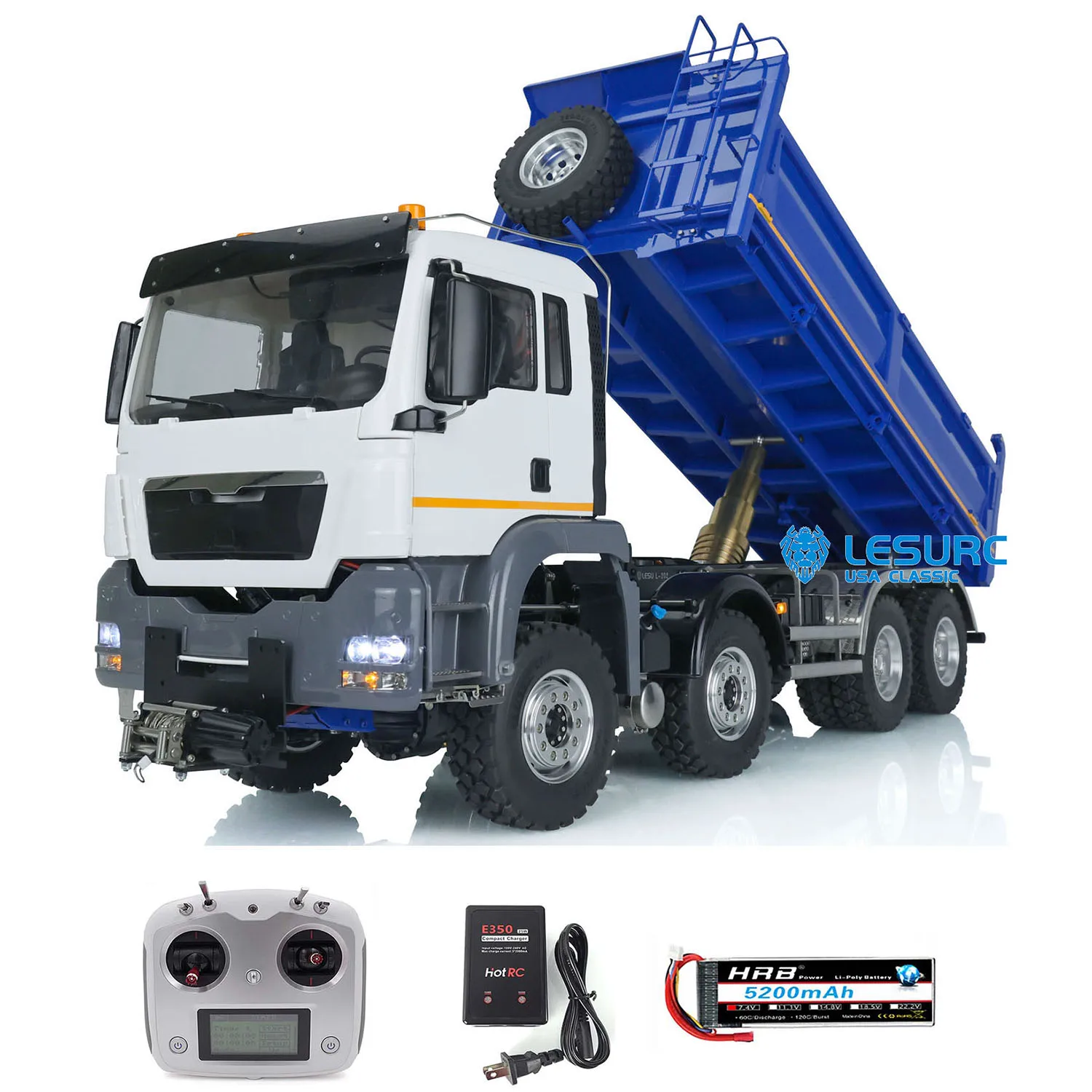 Lesu 8 X8 Rc Dumper Per 1/14 Tgs Telaio In Metallo Radiocomando Dumper Giocattoli All'Aperto Thzh1387