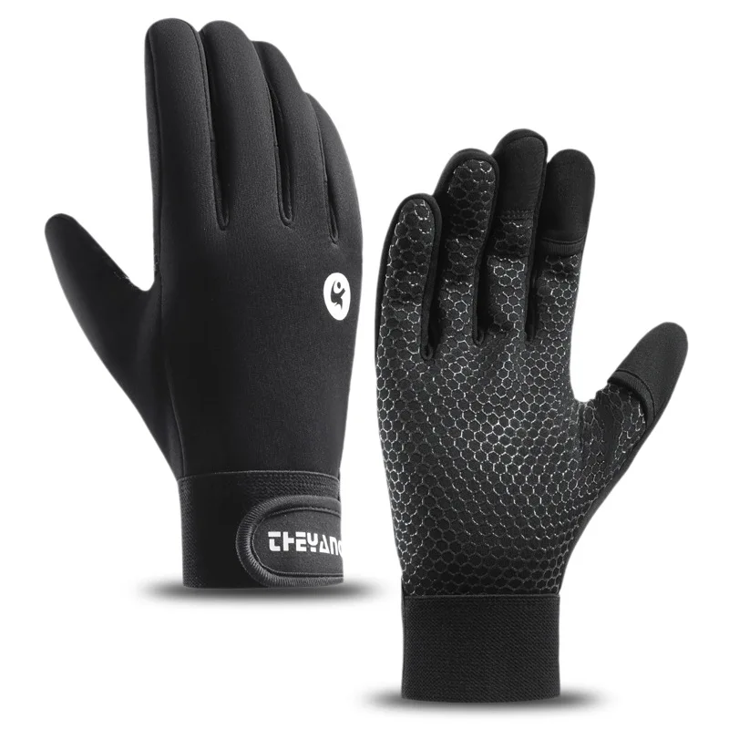 Waterproof Winter Fishing Gloves 2 Finger Flip Windproof Women Men Gloves Velvet Warm Protection Fish Angling