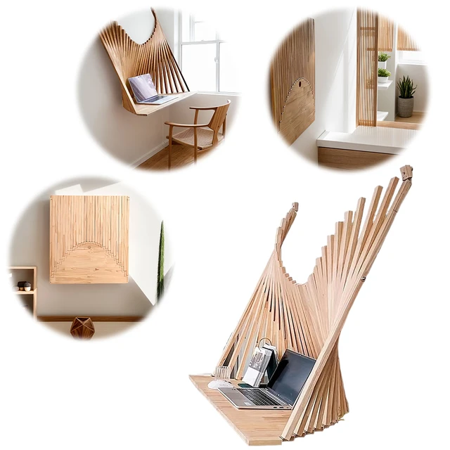 Creative Hanging Wall Folding Table Foldable Wall Table Wall Mounted Invisible Computer Table Fashionable Foldable Computer Desk