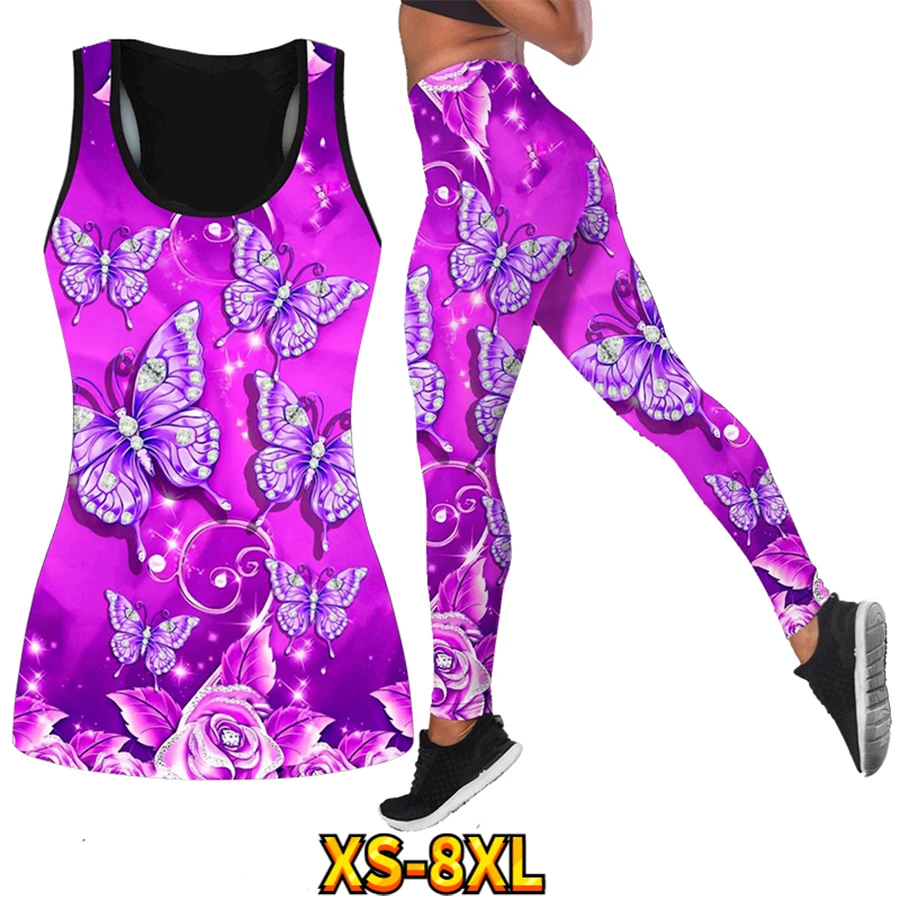 새로운 패션 여성 스포츠 레깅스 바지 세트 높은 허리 요가 바지 XS-8XL
