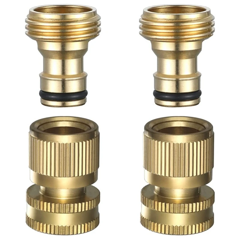 

Garden Hose Quick Connect - Connect Garden Hose Fittings, Water Hose Quick Connect, 3/4 Inch Male And Female Set, 2 Set