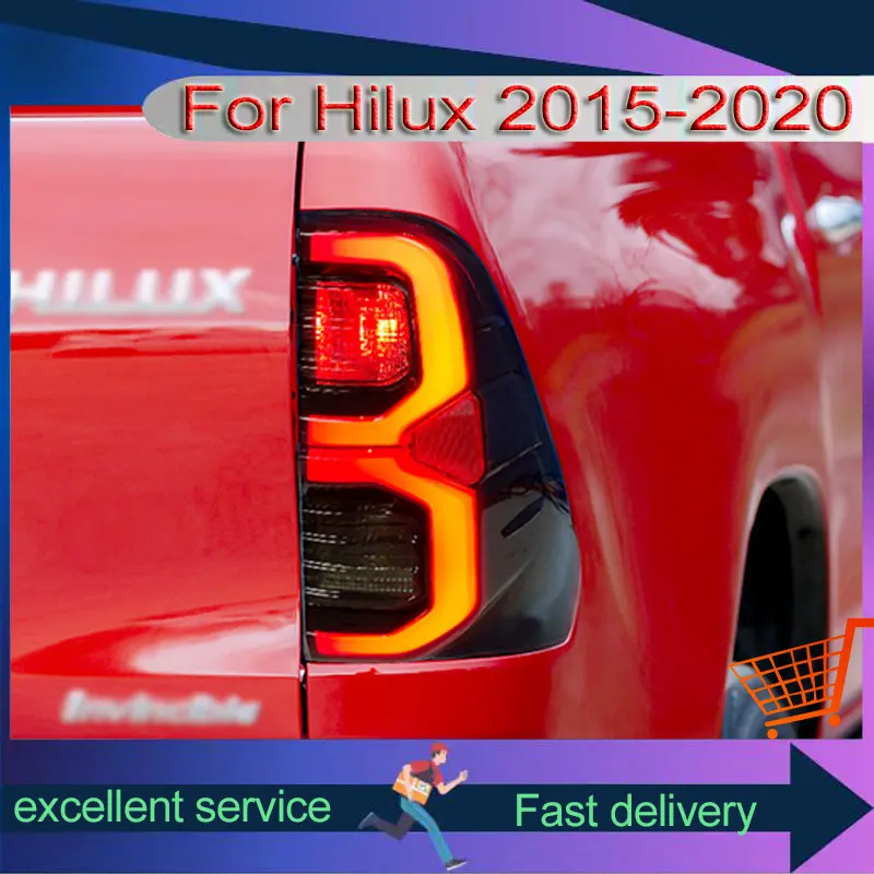 

Обновленные задние фонари, полный Фонарь для Toyota Hilux Vigo 2015-2021, модифицированные задние фонари с задними фонарями заднего хода