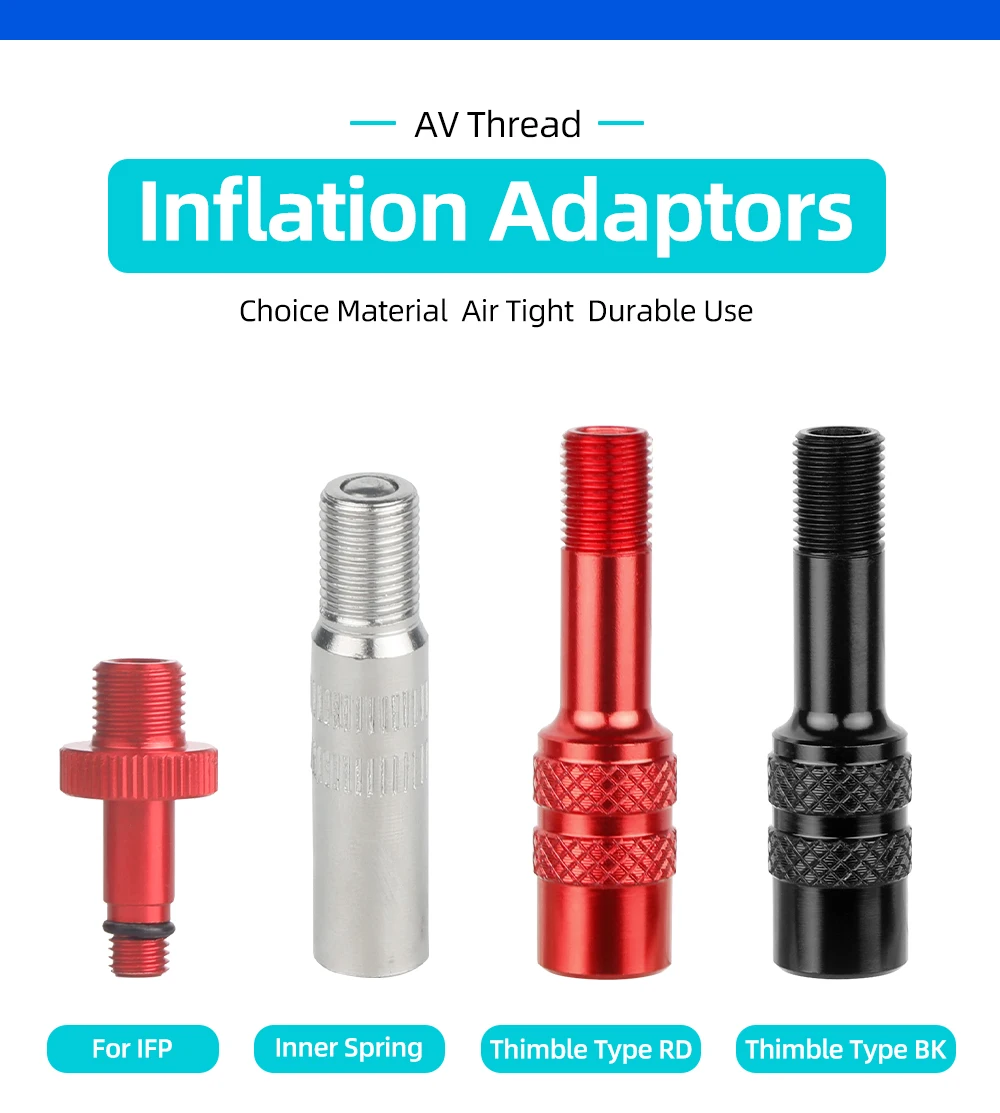 8V1 Gewinde 5V1 Gewinde AV Düse Inflation Aluminium Legierung Adapter W/4 Ersatz O-ringe Passt MTB straße Fahrrad IFP Typ Düse – Detail 1