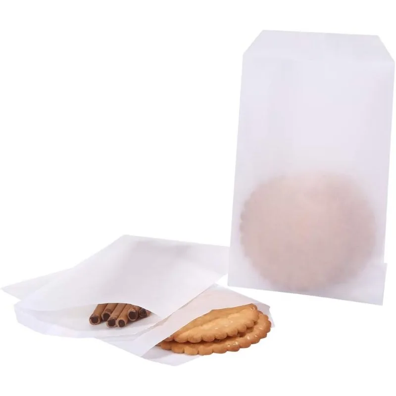 Glassine Wax Paper Bags For Cookies & Baked Goods - Flat, Translucent, Multiple Sizes (5x7 In Shown)