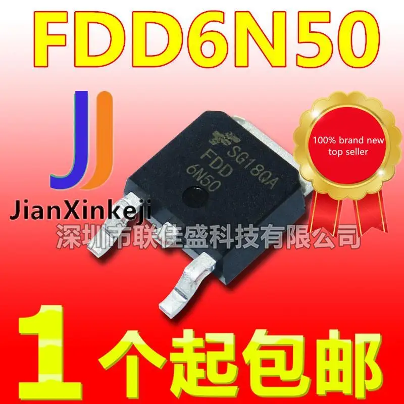 

10 шт., 100% оригинальные новые фотообои FDD6N50 FDD6N50TM TO-252 N groove 500V 6A MOS