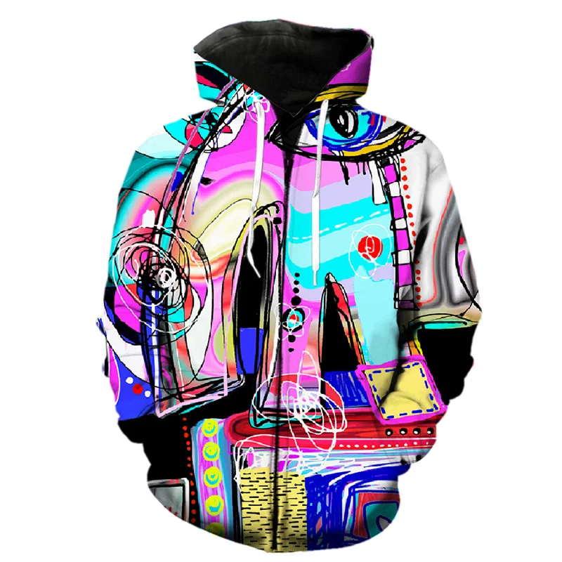 thumbnail image 1 of Sudadera con capucha con cremallera y pintura artística impresa en 3D abstracta para hombres y niños, sudaderas con capucha de hip hop para adolescentes, ropa de calle, sudaderas holgadas Harajuku, 1 of 5