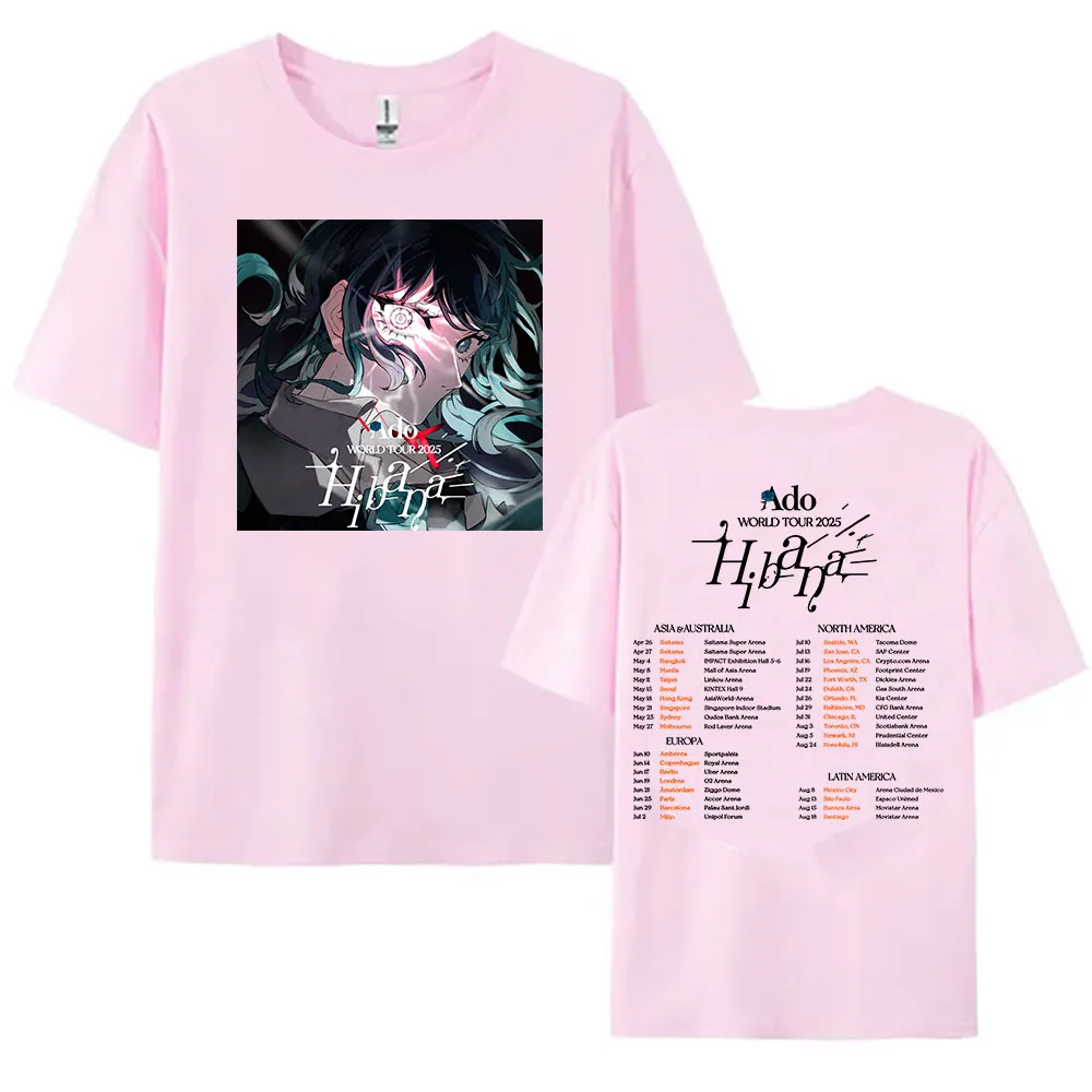 Ado WORLD TOUR 2025 Hibana Tshirts Cotton Short Sleeve