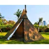 Portable Waterproof Camping Pentagonal Teepee Tent Outdoor Camping Pyramid Tipi Tent with Stove Hole 1