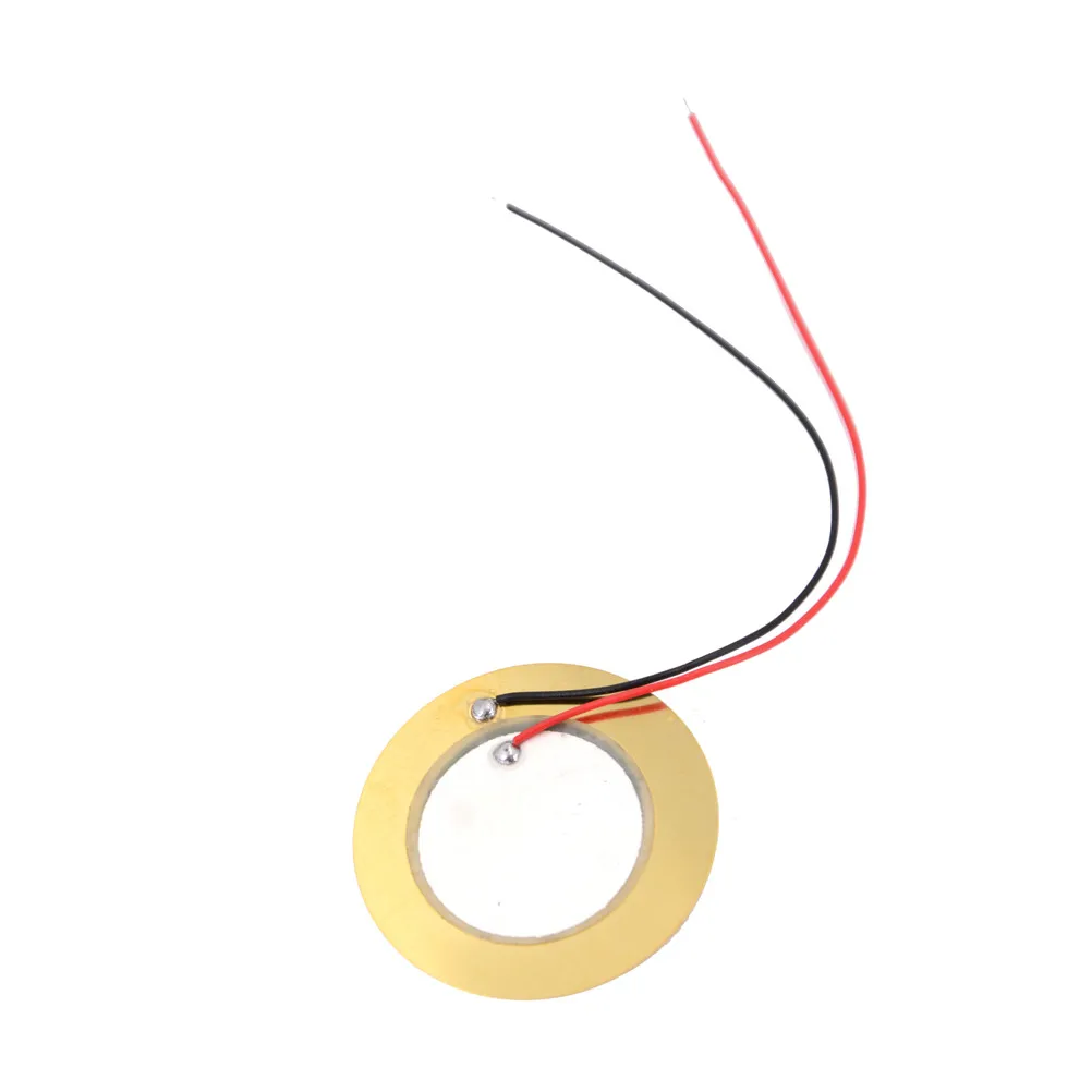 10pcs/lot 35mm Buzzer Copper Piezo Ceramic Element Sounder Sensor Trigger Drum Disc With Cable Length 11cm Piezoelectric piezo buzzer sensor