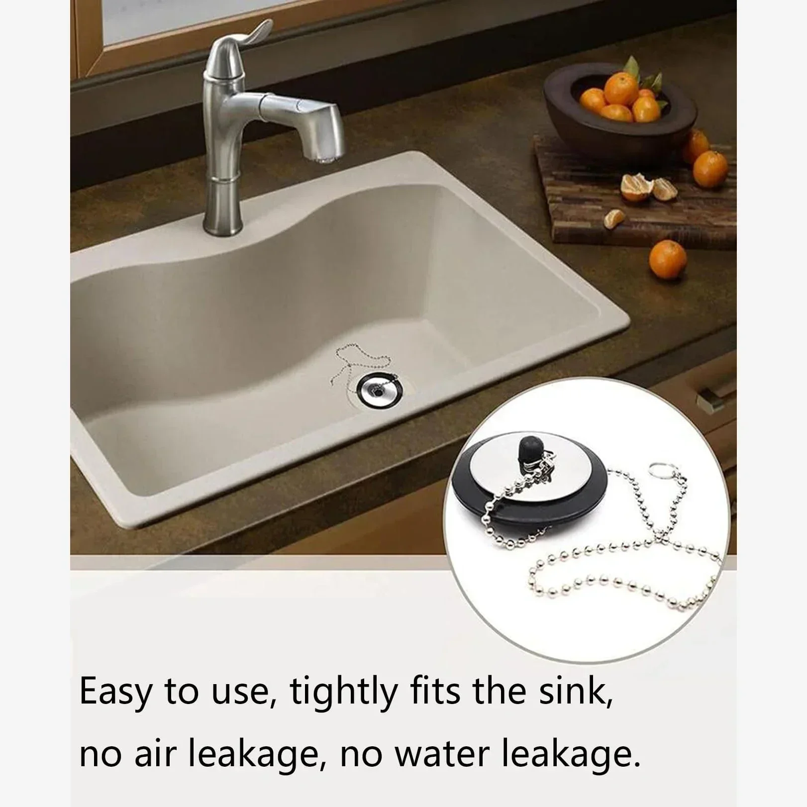 Rubber Sink Strainer Stopper Bathroom Use Stainless Steel