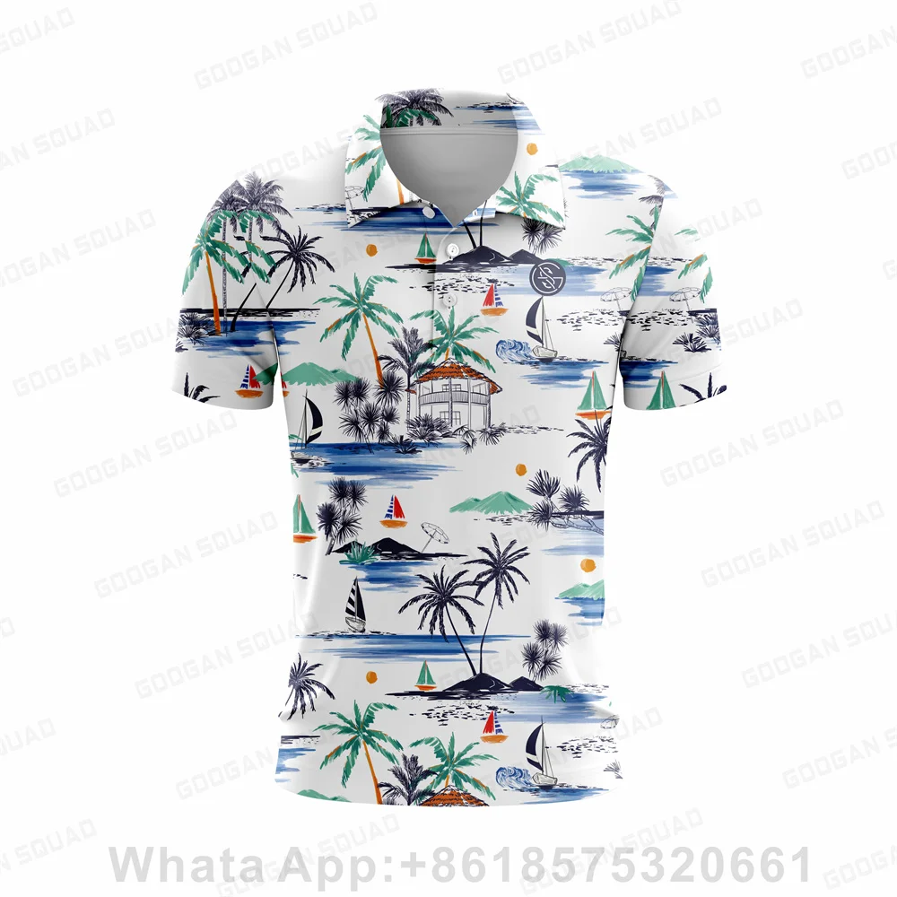 2023 New Summer Rainforest Men Polo Shirt Casual Fashion Short Sleeve Quick Dry Fishing Golf T-shirt Tops Clothing Plus Size 024