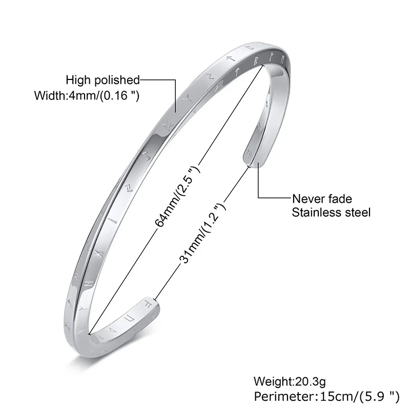 Metal Bracelet Stainless Steel Bracelet Retro Nordic Vikings Cuff Bangle Bracelets For Men
