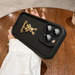 Adorable 3D Golden Rabbit Shockproof Phone Case - Soft Protective Cover for Xiaomi 13 (Black)